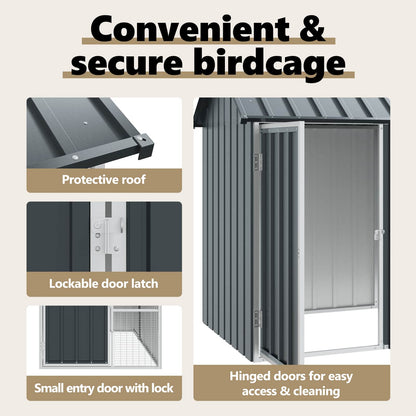 Bird Cage Anthracite 645 x 208 x 247 cm Galvanised Steel