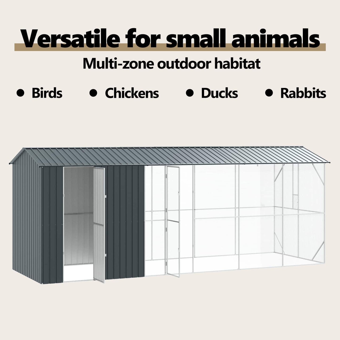 Bird Cage Anthracite 645 x 208 x 247 cm Galvanised Steel
