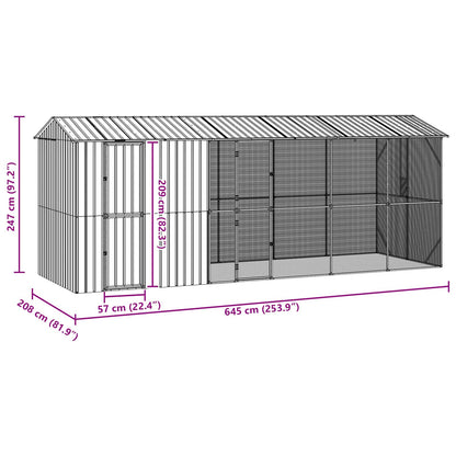 Bird Cage Anthracite 645 x 208 x 247 cm Galvanised Steel