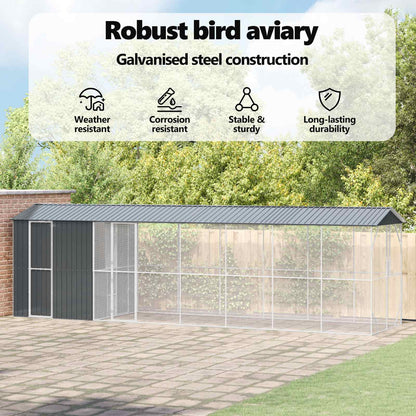 Bird Cage Anthracite 860 x 208 x 247 cm Galvanised Steel