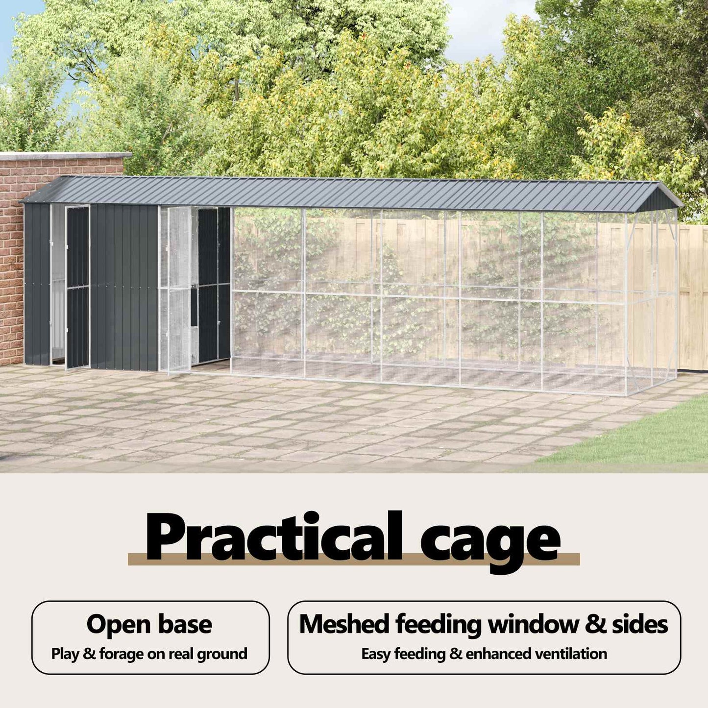 Bird Cage Anthracite 860 x 208 x 247 cm Galvanised Steel