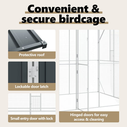 Bird Cage Anthracite 824 x 208 x 247 cm Galvanised Steel
