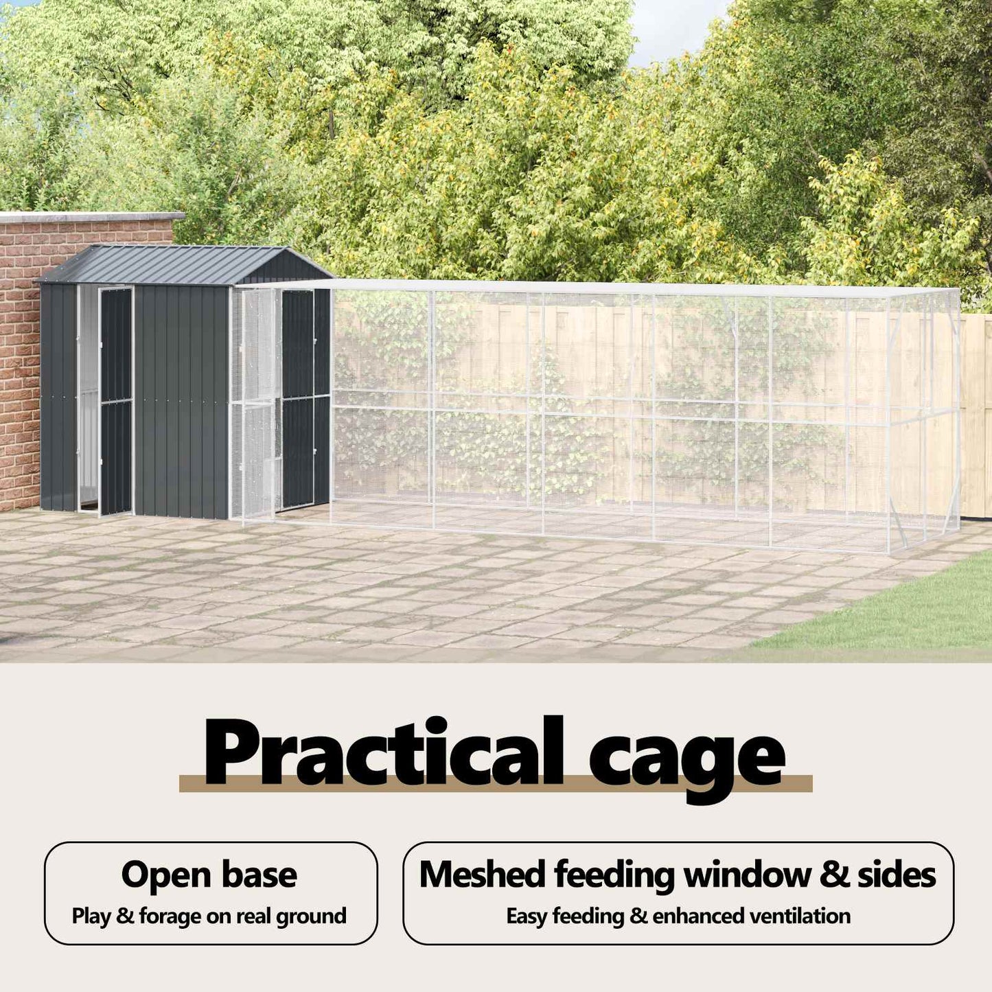 Bird Cage Anthracite 824 x 208 x 247 cm Galvanised Steel