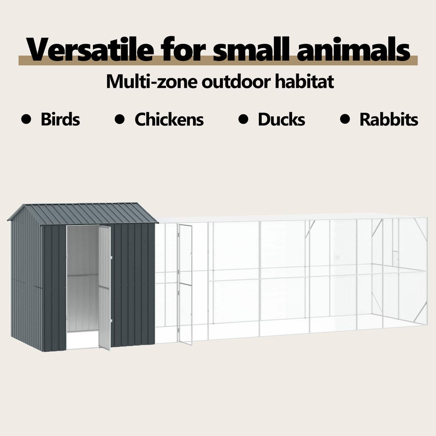 Bird Cage Anthracite 824 x 208 x 247 cm Galvanised Steel