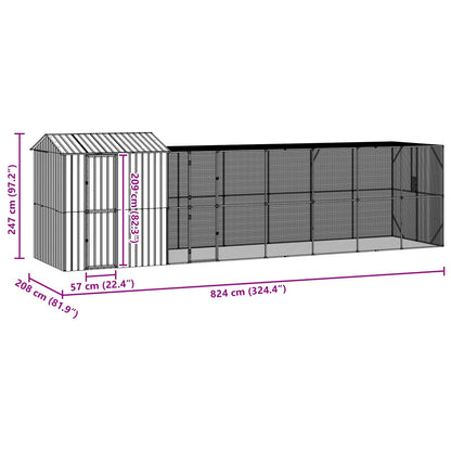 Bird Cage Anthracite 824 x 208 x 247 cm Galvanised Steel