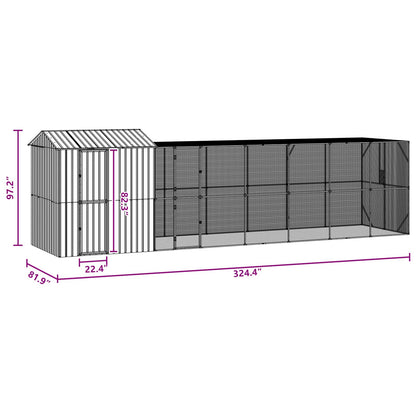 Bird Cage Anthracite 824 x 208 x 247 cm Galvanised Steel