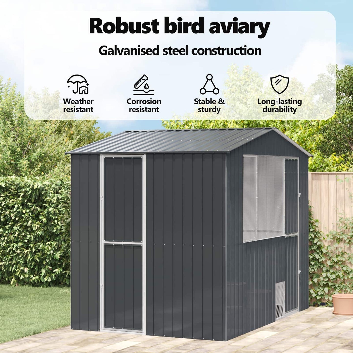 Bird Cage Anthracite 215 x 310 x 247 cm Galvanised Steel