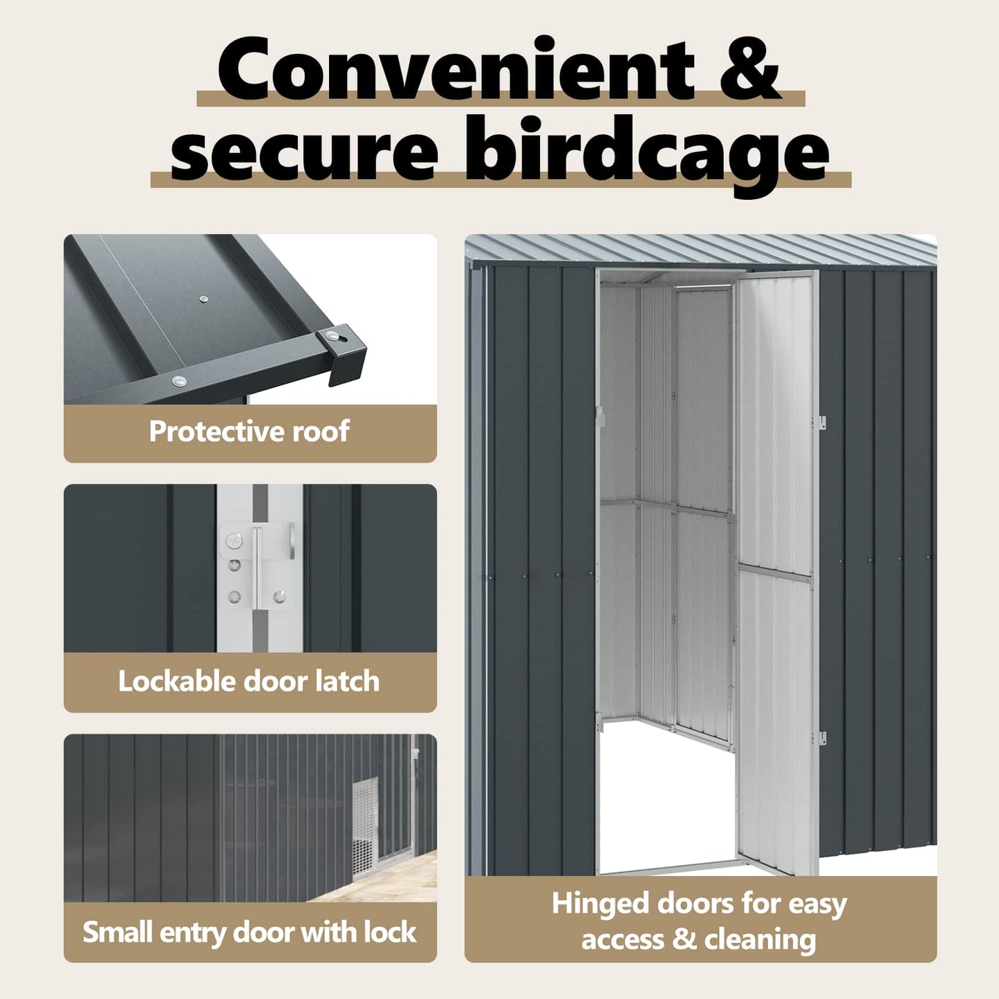 Bird Cage Anthracite 215 x 310 x 247 cm Galvanised Steel
