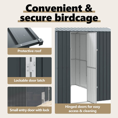 Bird Cage Anthracite 215 x 310 x 247 cm Galvanised Steel