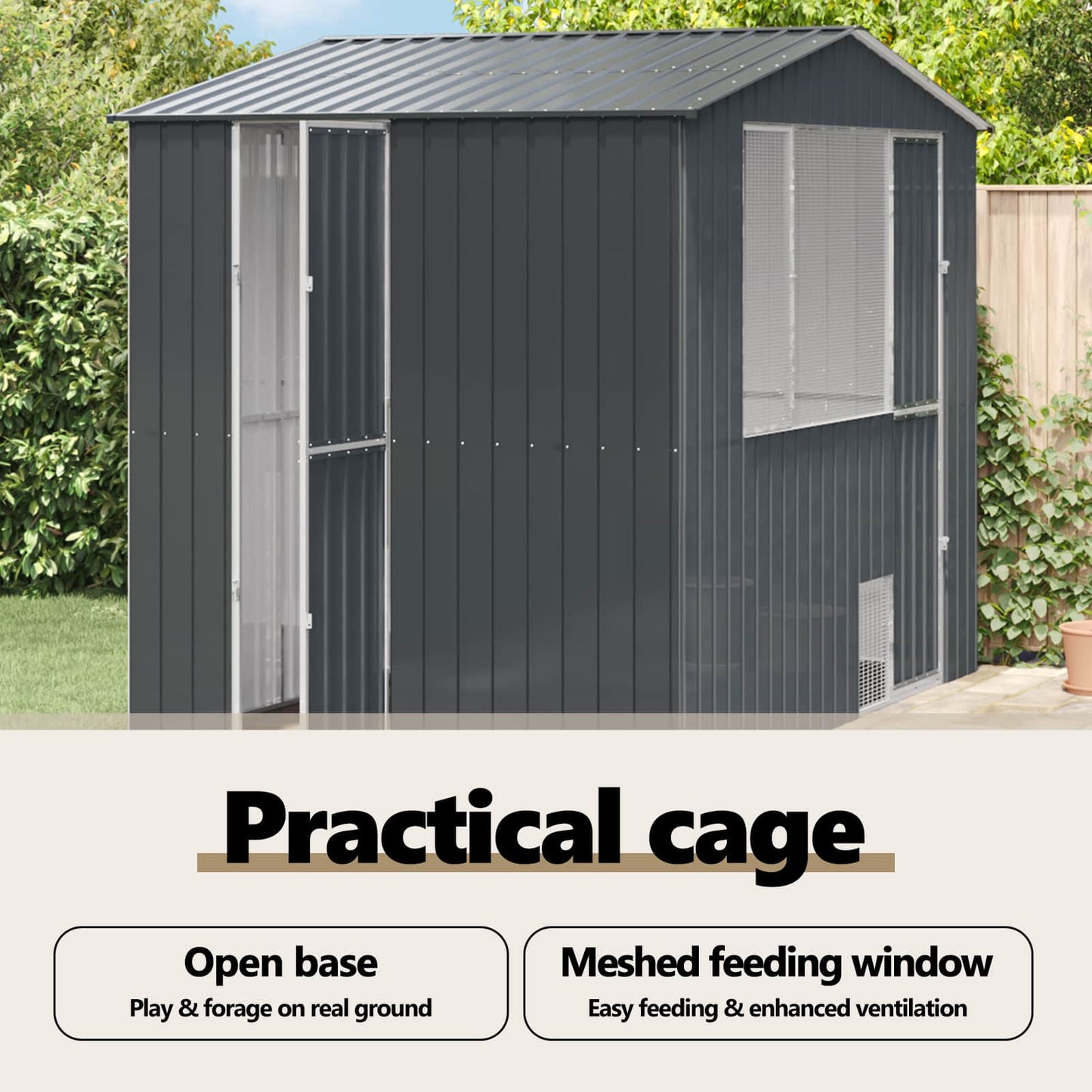 Bird Cage Anthracite 215 x 310 x 247 cm Galvanised Steel