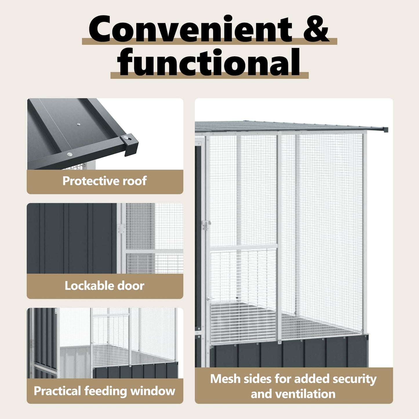 Bird Cage Anthracite 165 x 318 x 200 cm Galvanised Steel