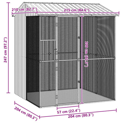 Bird Cage Anthracite 215 x 210 x 247 cm Galvanised Steel