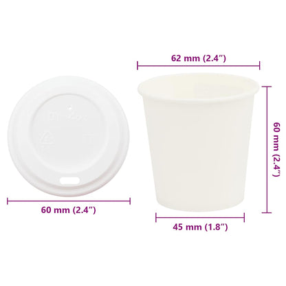 Paper Coffee Cups with Lids 1000 pcs 4oz 100ml