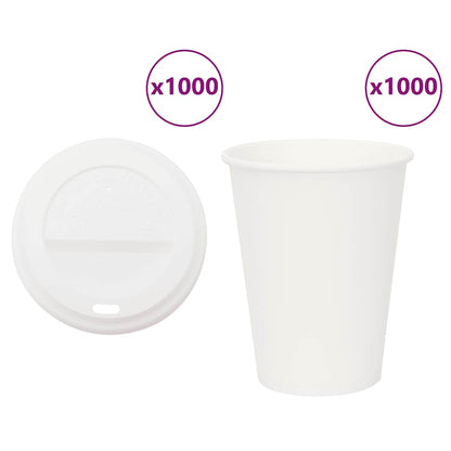 Paper Coffee Cups with Lids 1000 pcs 12oz 300ml