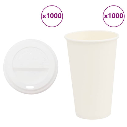 Paper Coffee Cups with Lids 1000 pcs 16oz 400ml
