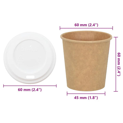Paper Coffee Cups with Lids 1000 pcs 4oz 100ml