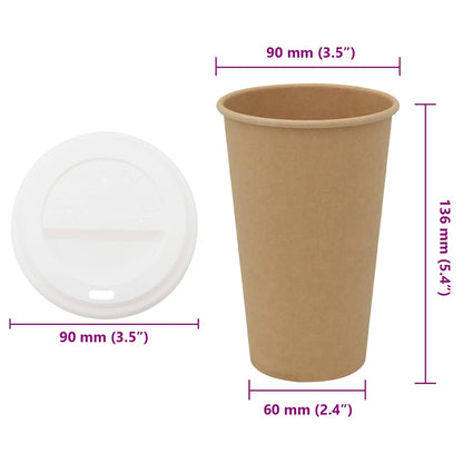 Paper Coffee Cups with Lids 1000 pcs 16oz 400ml