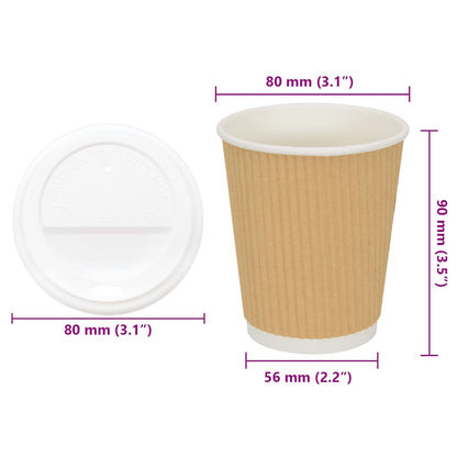 Paper Coffee Cups with Lids 1000 pcs 8oz 200ml