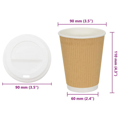 Paper Coffee Cups with Lids 1000 pcs 12oz 300ml