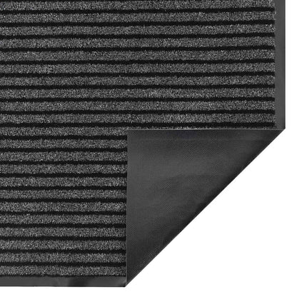Doormat Stripe Black and Grey 115x200 cm