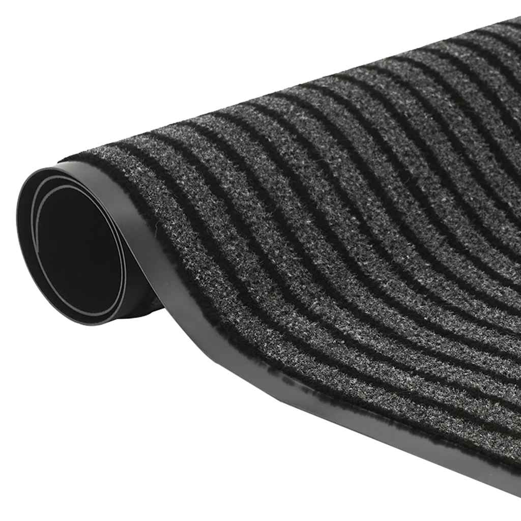 Doormat Stripe Black and Grey 115x500 cm