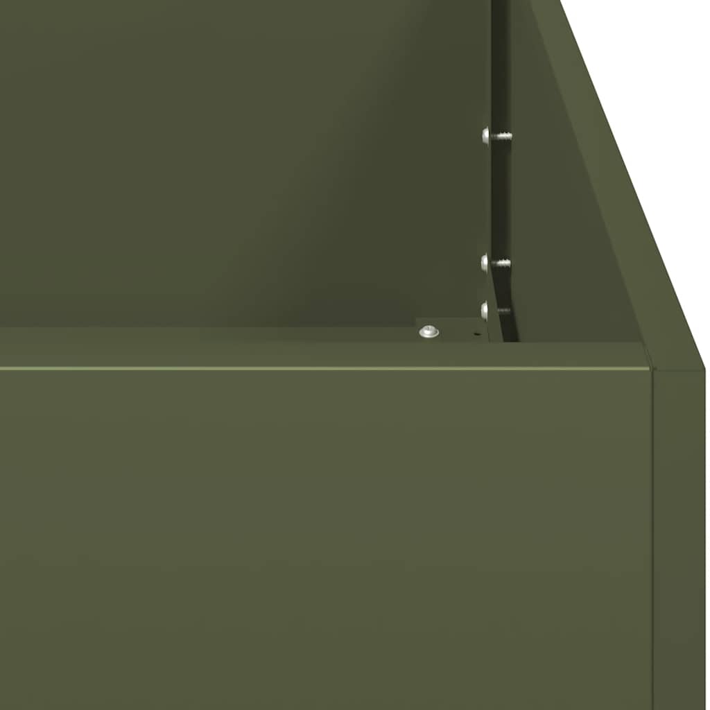 Planter Olive Green 120x40x40 cm Cold-rolled Steel