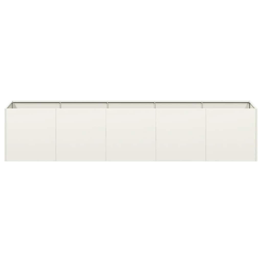 Planter White 200x40x40 cm Cold-rolled Steel