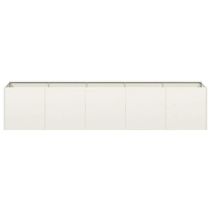Planter White 200x40x40 cm Cold-rolled Steel