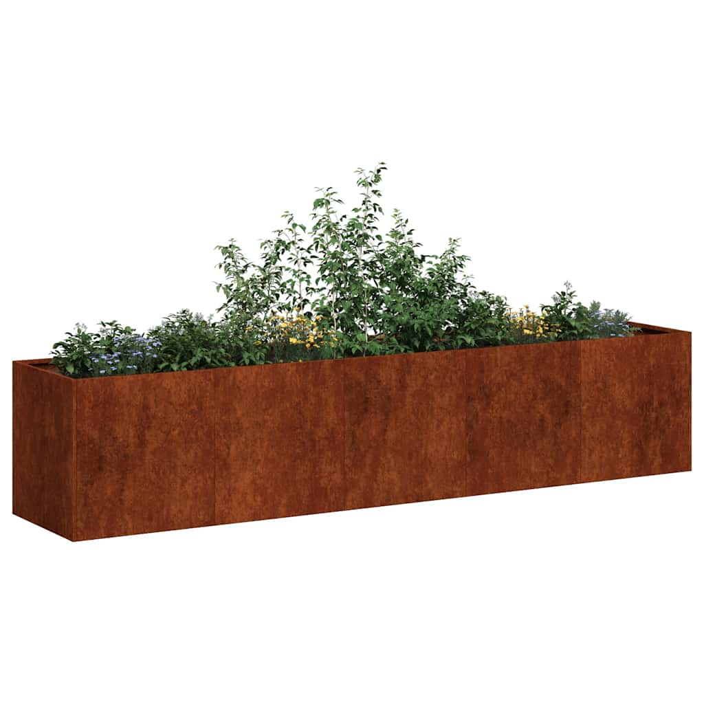 Planter Rusty 78.7"x15.7"x15.7" Weathering Steel