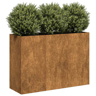 Planter Rusty 47.2"x15.7"x31.5" Weathering Steel