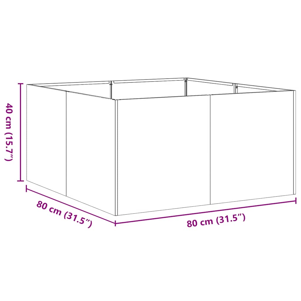 Planter Rusty 80x80x40 cm Weathering Steel