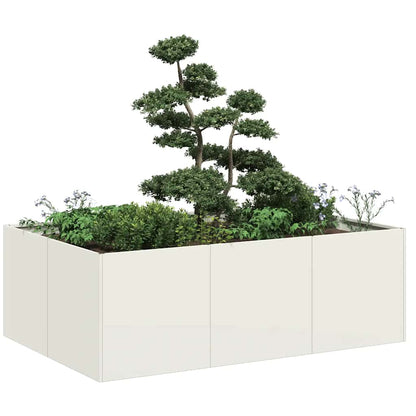 Planter White 120x80x40 cm Steel