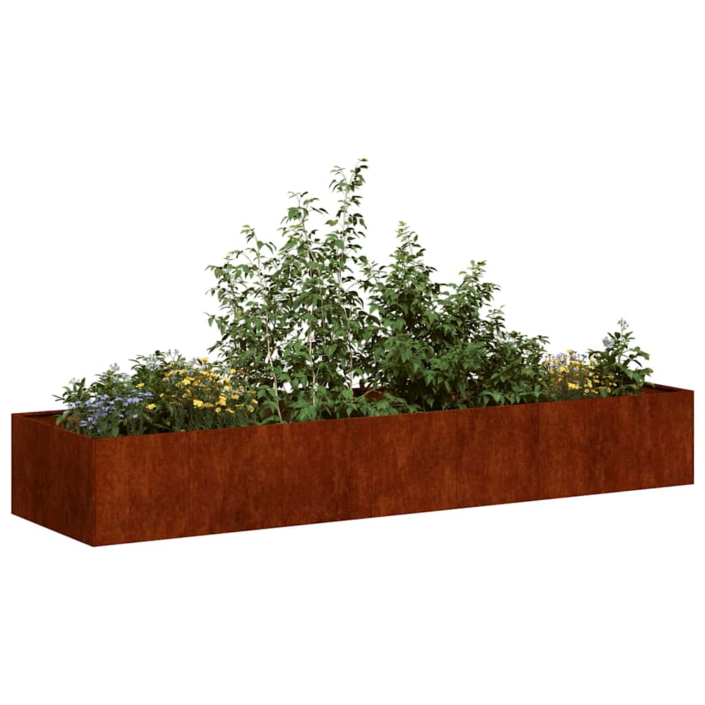 Garden Planter Rusty 280 x 80 x 40 cm