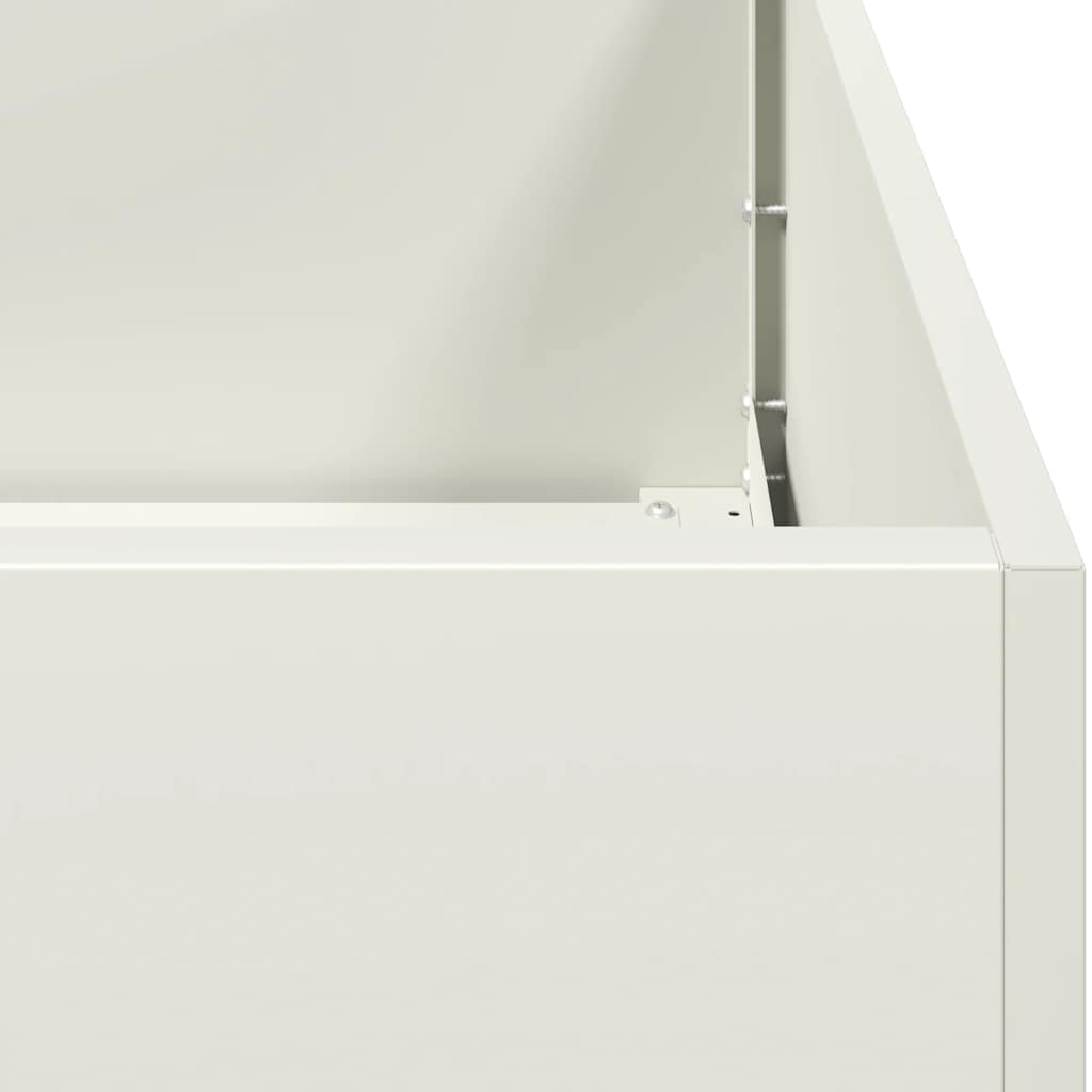 Planter White 80x80x80 cm Steel