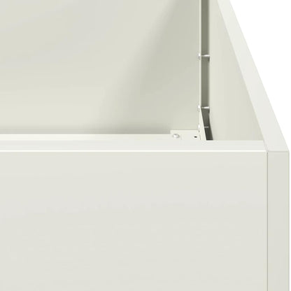 Planter White 80x80x80 cm Steel
