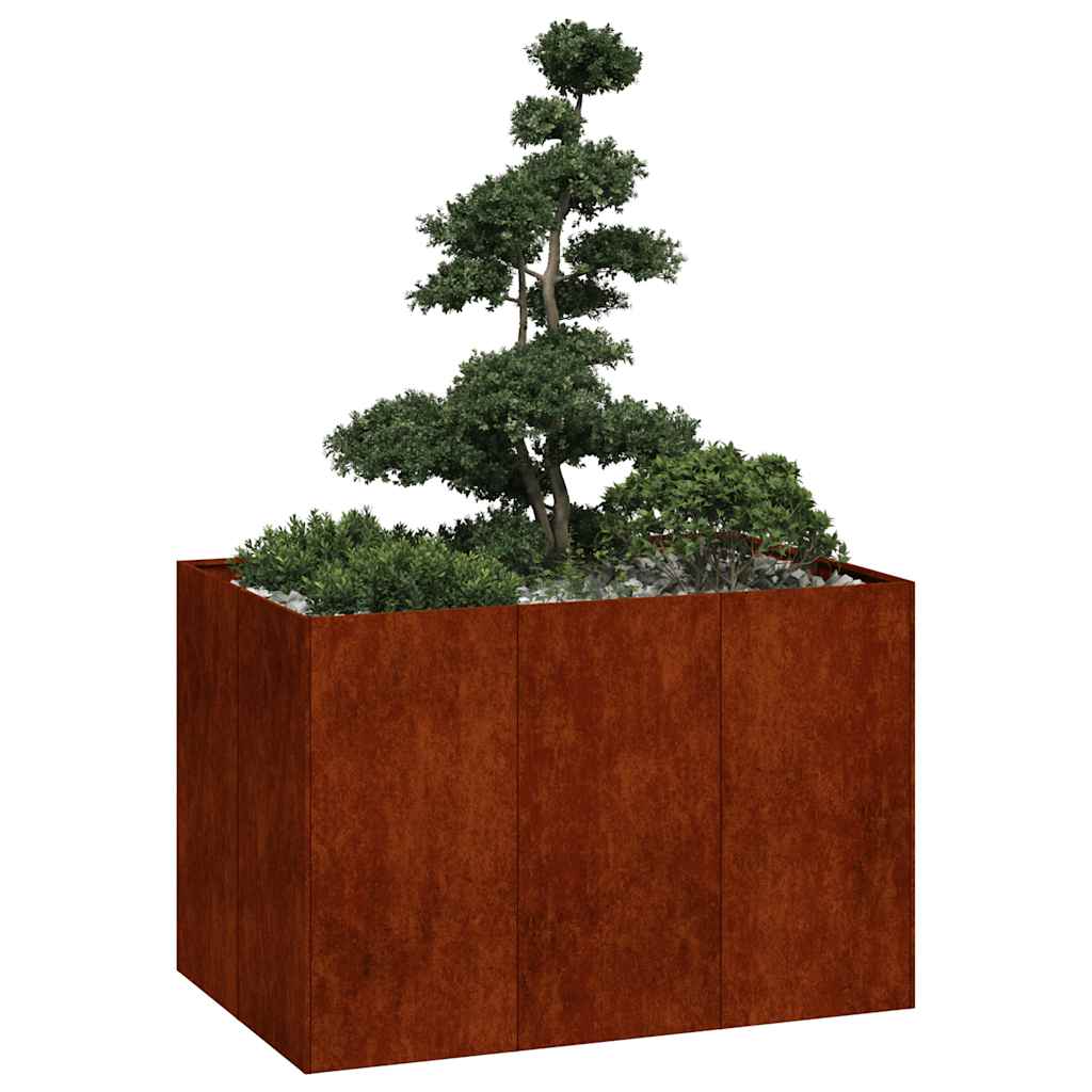 Planter Rusty 120x80x80 cm Weathering Steel