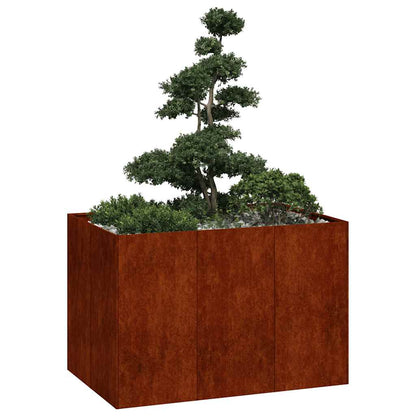 Planter Rusty 120x80x80 cm Weathering Steel