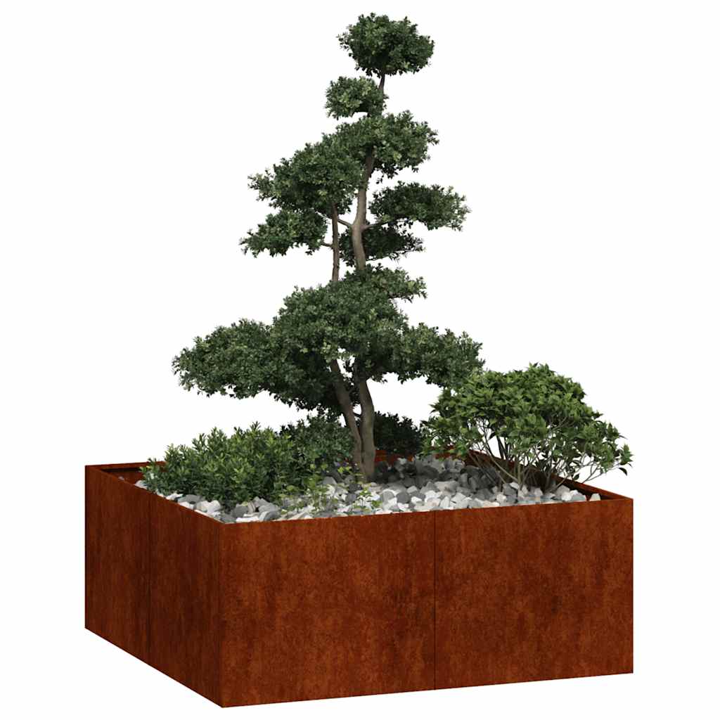 Garden Planter Rusty 100 x 100 x 40 cm