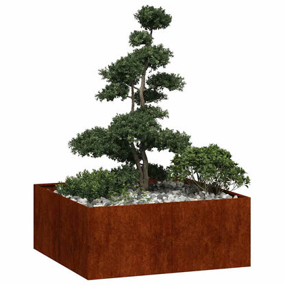 Garden Planter Rusty 100 x 100 x 40 cm