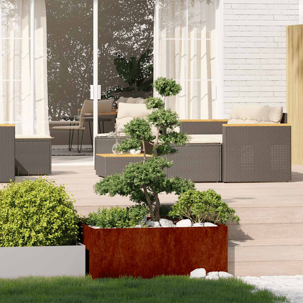 Garden Planter Rusty 100 x 100 x 40 cm