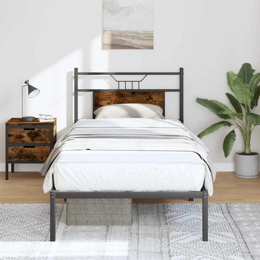 Bed Frame without Mattress Smoked Oak 80x200 cm Engineered Wood