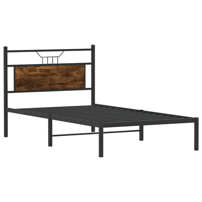 Bed Frame without Mattress Smoked Oak 100x190 cm Engineered Wood