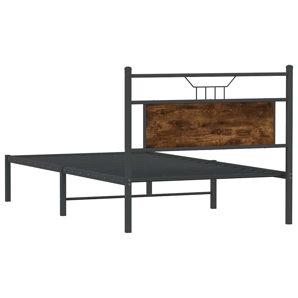 Bed Frame without Mattress Smoked Oak 100x200 cm Engineered Wood