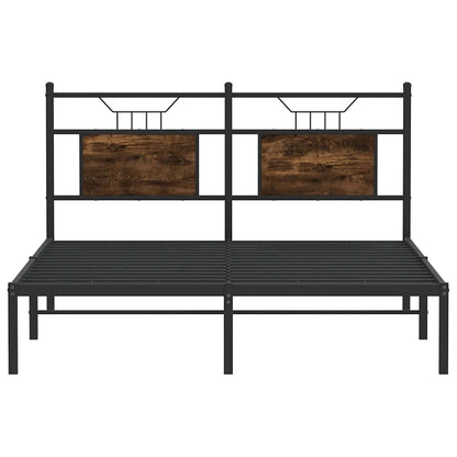 Bed Frame without Mattress Smoked Oak 140x190 cm Engineered Wood