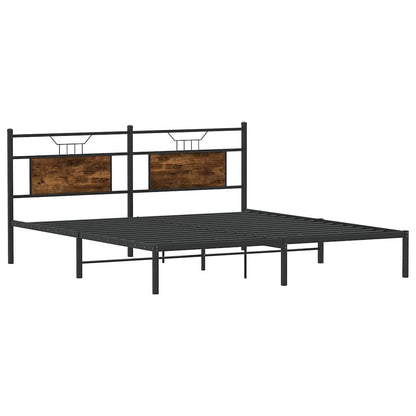 Bed Frame without Mattress Smoked Oak 183x203 cm Engineered Wood