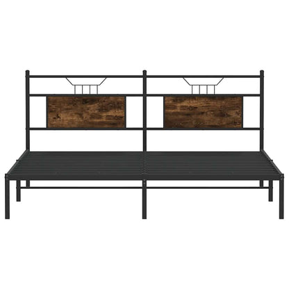 Bed Frame without Mattress Smoked Oak 183x203 cm Engineered Wood