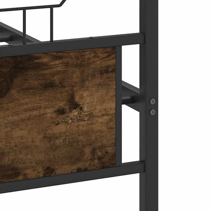 Bed Frame without Mattress Smoked Oak 120x190 cm Small Double Engineered Wood