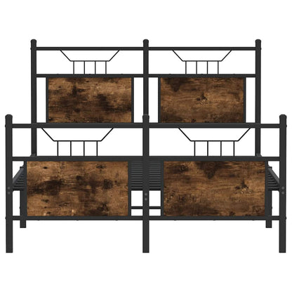 Bed Frame without Mattress Smoked Oak 120x200 cm Engineered Wood
