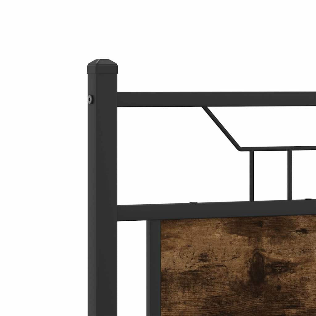 Bed Frame without Mattress Smoked Oak 120x200 cm Engineered Wood
