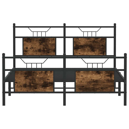 Bed Frame without Mattress Smoked Oak 140x190 cm Engineered Wood